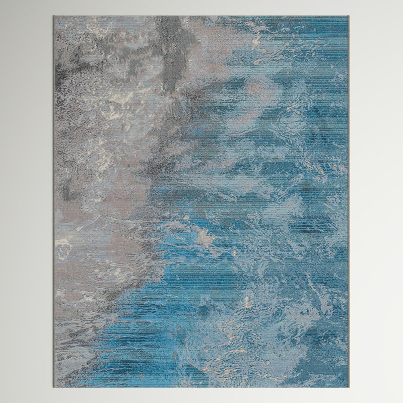 Abstract Indoor / Outdoor Rug, Rectangle 7'10" x 9'10"