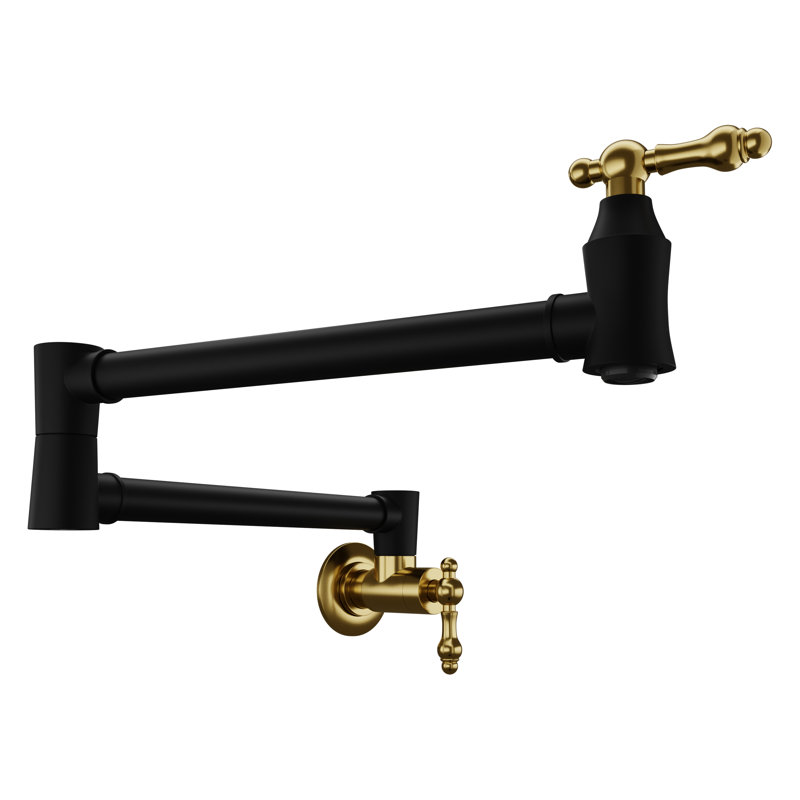 ANZZI Kitchen Faucet, Matte Black/Brushed Gold