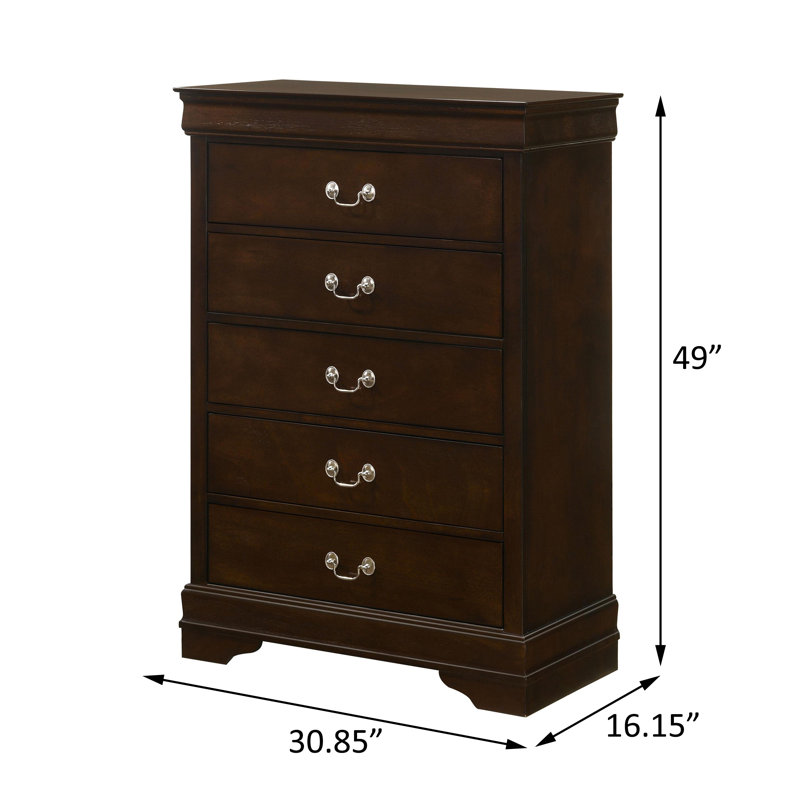 Ensemble de chambre à coucher 5 pièces, Double, Brun