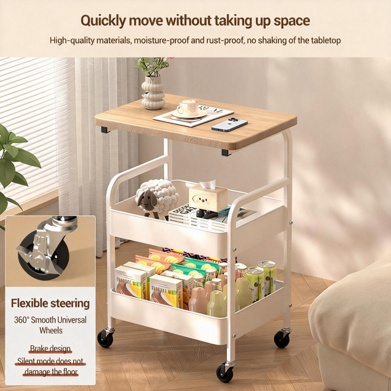 Metal Bar Cart, Silver