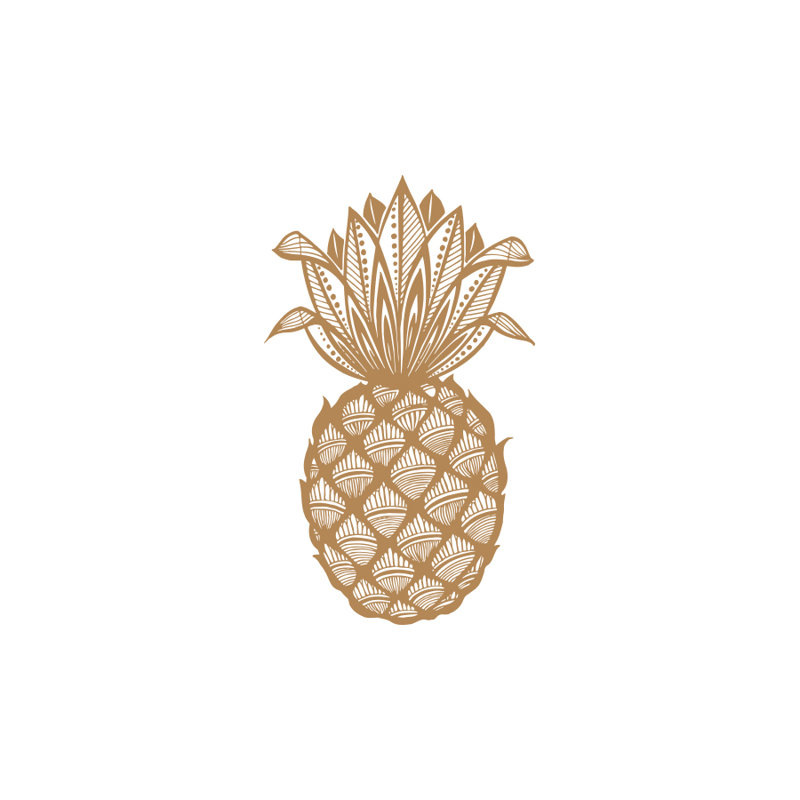 Décalcomanie murale fruits de pin ananas Barringer, Brun pâle