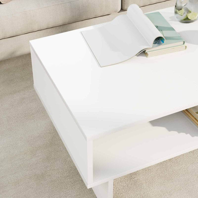 Coffee Table with Storage, 35cm. H x 80cm. L x 46cm. W, White