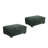 Upholstered Green Faux Rabbit Fur Flannel Rectangle Ottoman, Modular Part For Sectional Sofa-582774870