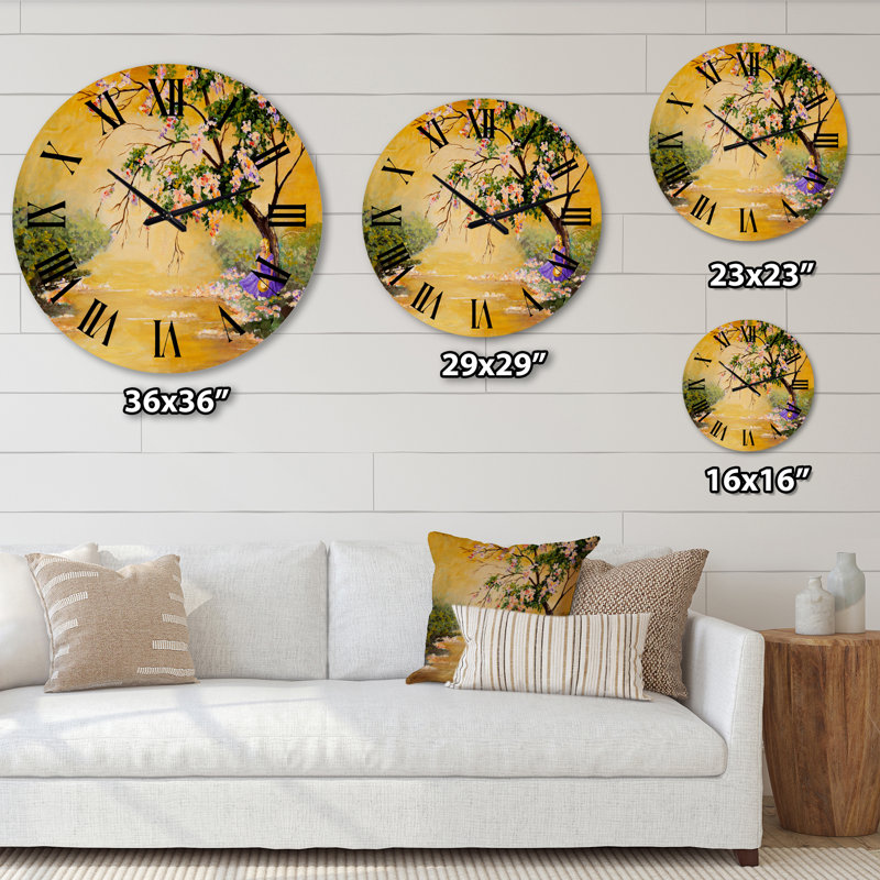 L'arbre en fleurs - Horloge murale traditionnelle, Petit
