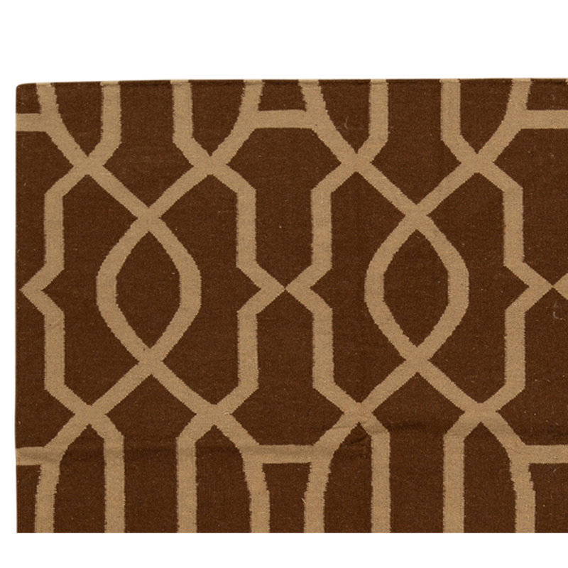 Flatweave Wool Area Rug in Espresso