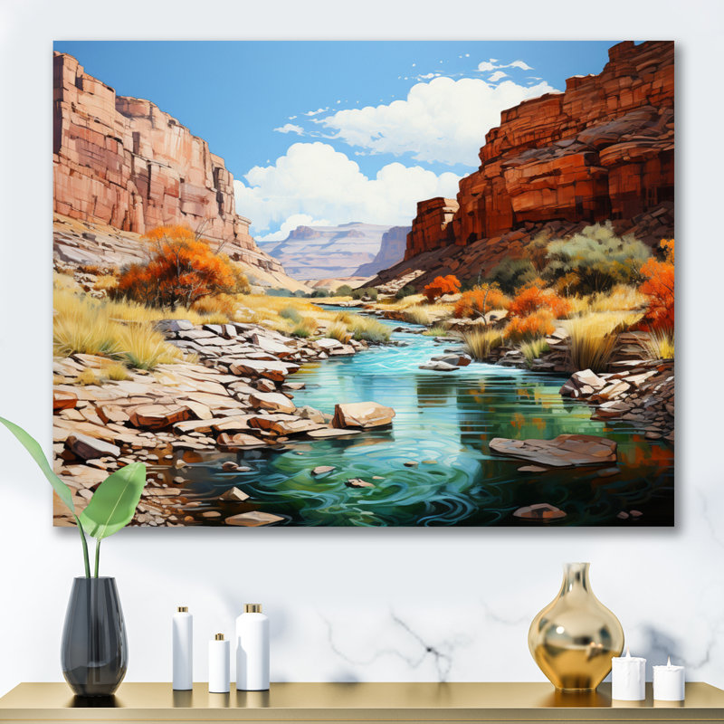 «Blae Neveda Canyon Scenery III», reproduction sur toile, H 30 po x l 40 po x P 1,5 po, Toile tendue
