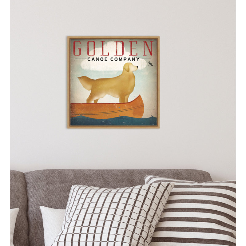 Reproduction d’art sur toile, "Golden Dog Canoe co (right face)" par Ryan Fowler