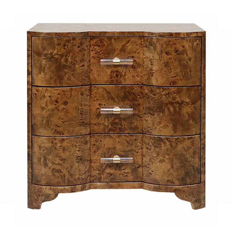 Table de chevet 3 tiroirs Calvin, Broussin mat