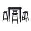 Tabourets de bar en bois massif de 29 pouces de hauteur, finition noire, siège en selle, 2 pour les repas, 2 pièces, siège décontracté-619316874-619316879