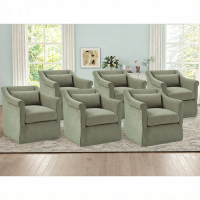 Fauteuil d'appoint pivotant rembourré de 30 po de largeur avec coussin lombaire