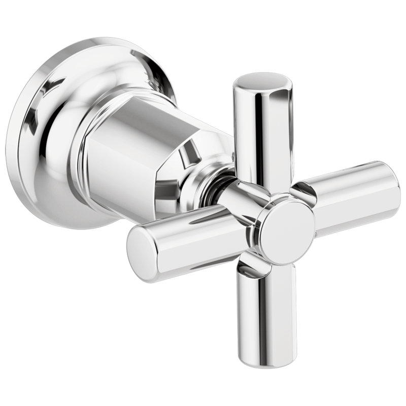 Invari Two-Handle Wall Mount Tub Filler, Polished Chrome, Cross