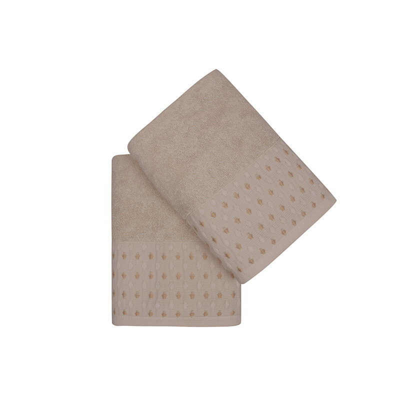Ensemble de 2 essuie-mains 2 pièces 100% coton, Beige