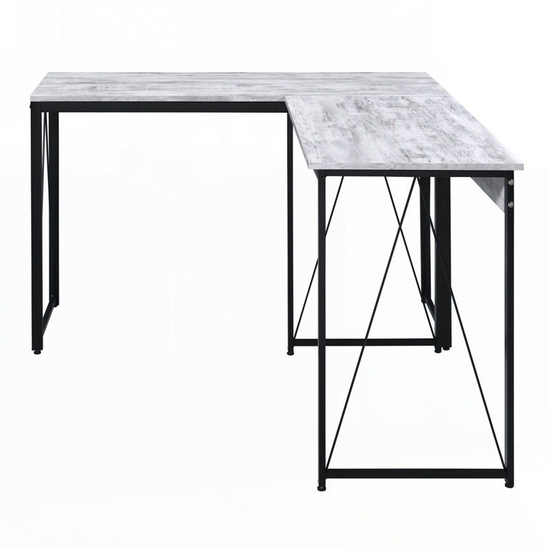 Floydia Metal Base Writing Desk, 28.5" H x 34.6" W x 18.4" D, White