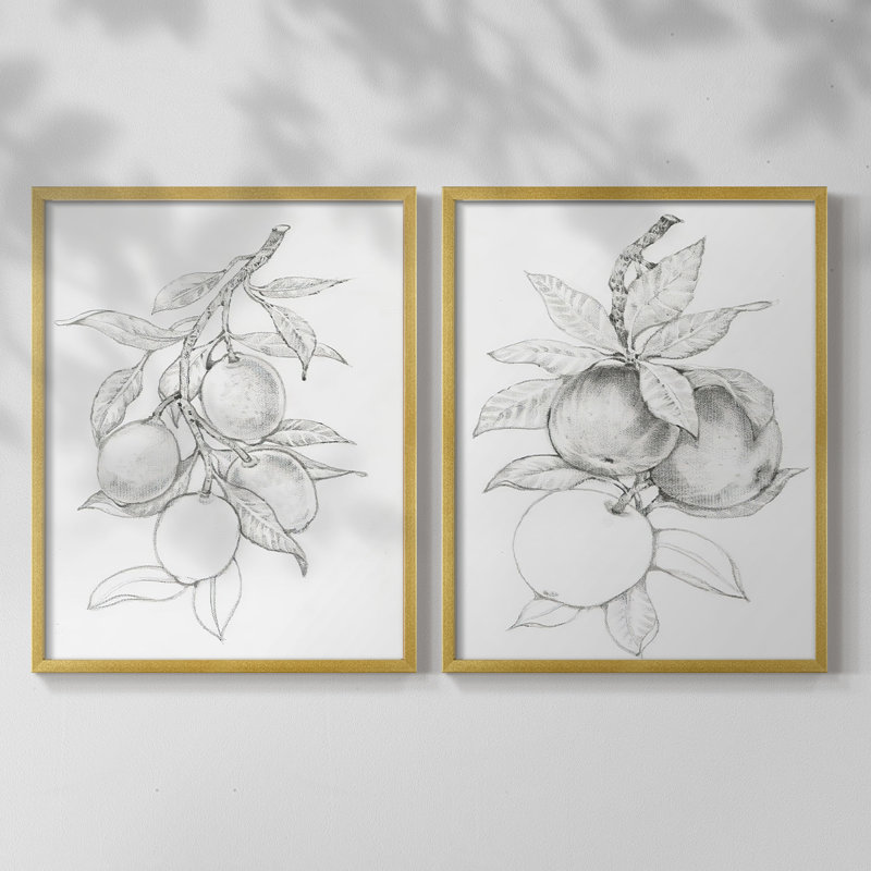 «FruitBearing Branch I», reproduction encadrée de qualité supérieure - prête à être accrochée - aucun clou requis - aucun clou requis