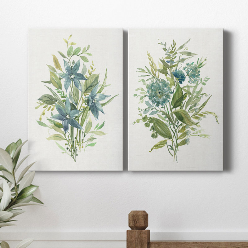 «Greenery I», ensemble de 2 impressions sur toile tendue, H 12 po x l 16 po x P 1 po