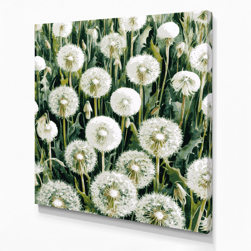 "Watercolor Botanical 98", art mural sur toile grise, H 32 po x l 32 po