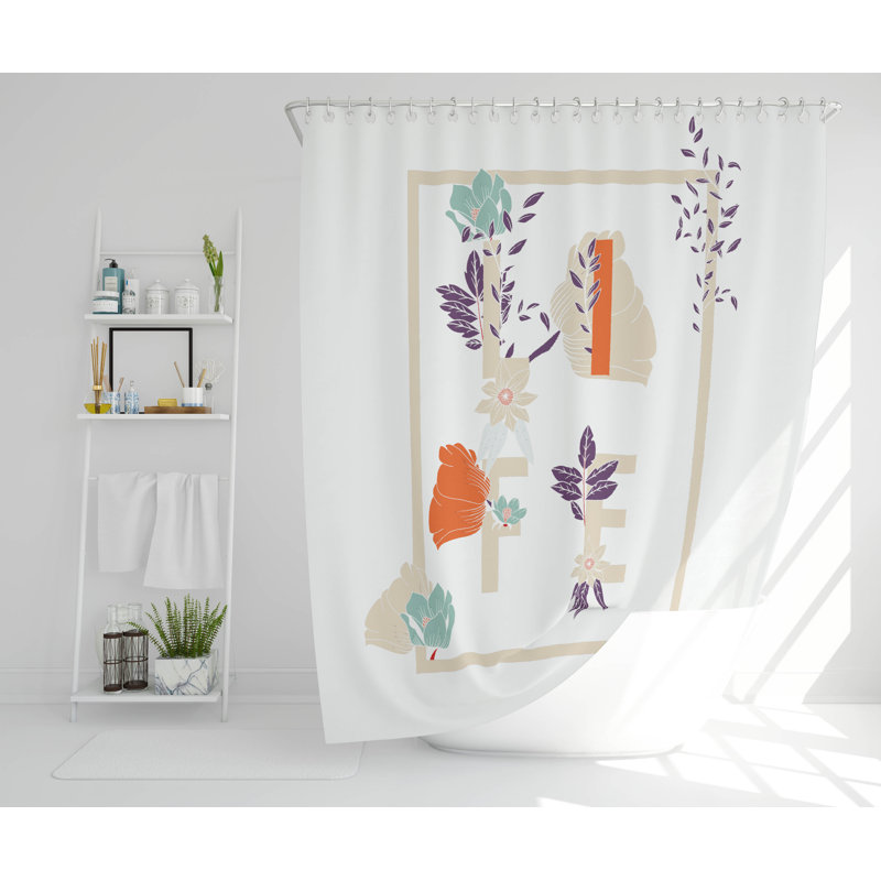 Lovitz Polyester Shower Curtain Set, 168cm H x 168cm W