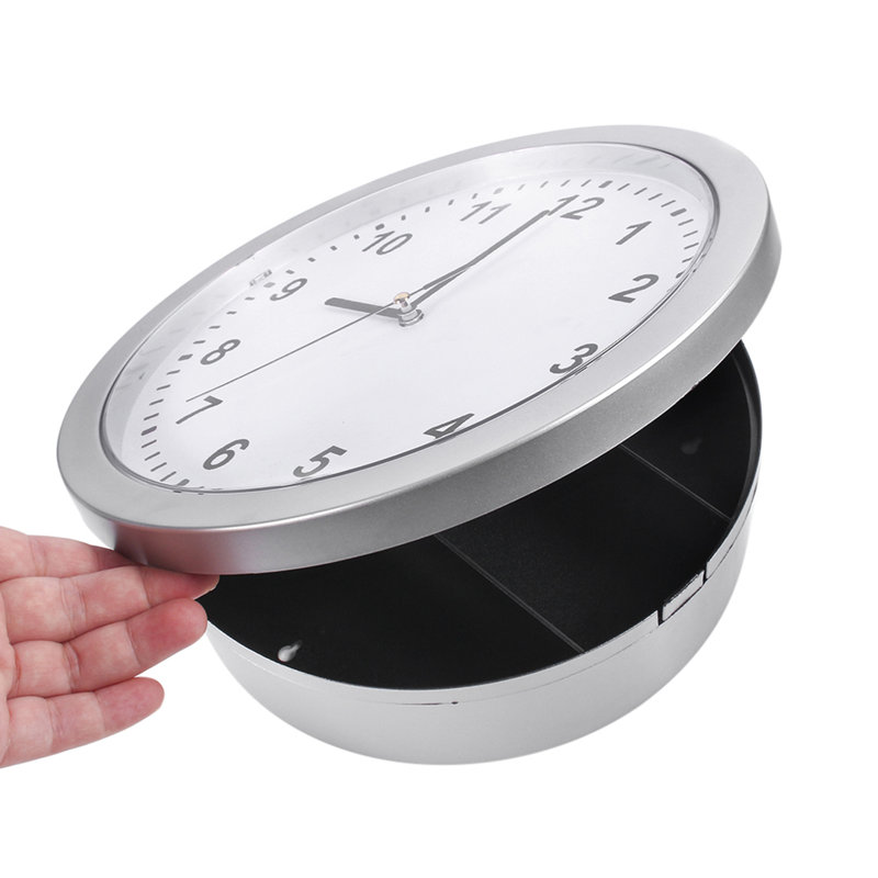 Horloge murale en plastique, horloge de joueur de marque, coffre-fort dissimulé de 25 cm avec compartiment caché pour bijoux, argent et objets de valeur.