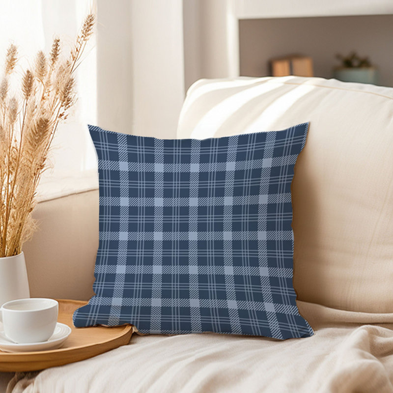 Abstract Blue Plaid XIII Modern, 20"H x 20"W