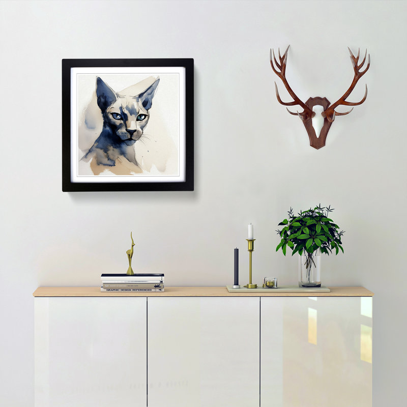Single Picture Frame Print on Wood, Black