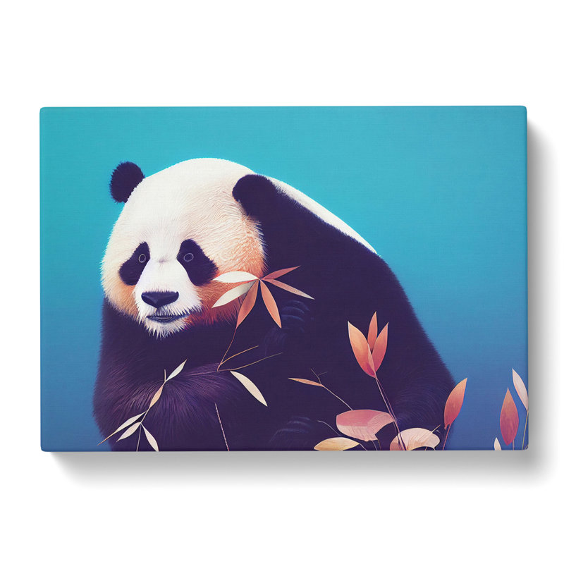 Head Turning Panda - Wrapped Canvas, 35cm H x 50cm W x 3cm D
