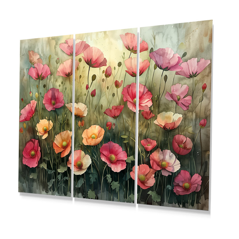 Vianney - Ensemble d'art mural Buttercups, Métal métal, H 40 po x l 60 po x P 1 po