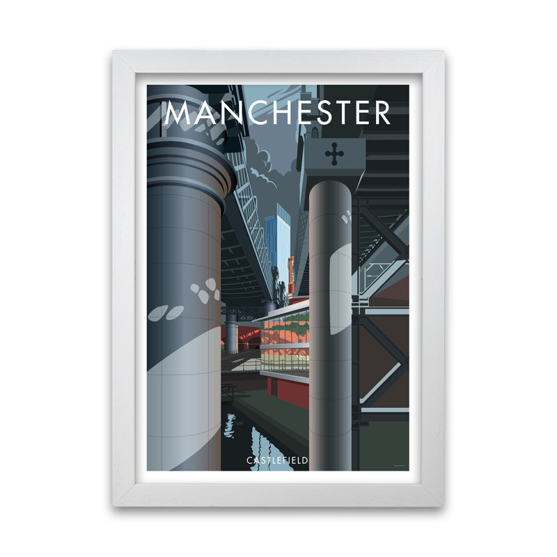 Manchester Castlefield 2 by Stephen Millership - Print, White, 84.1 cm H x 59.4 cm W x 5 cm D