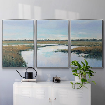«Coastal Plains I», reproduction sur toile 3 pièces