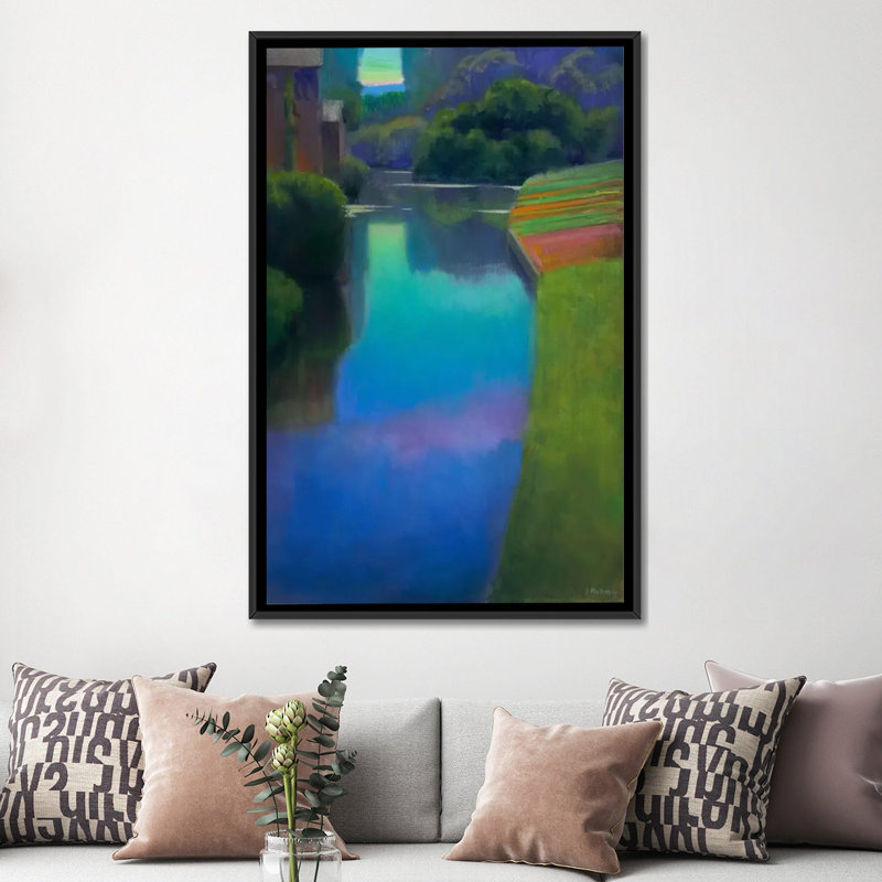 « crépuscule à contevoir », reproduction sur toile, H 26 po x l 18 po x P 1,5 po, Toile avec cadre noir, Pas de tapis