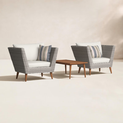 Lumley 2-Person Eucalyptus Patio Seating Group