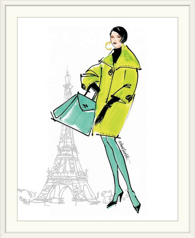 « ii-paris », impression anne tavoletti Colorful Fashion, H 32 po x l 27 po x P 1 po, Cadre blanc