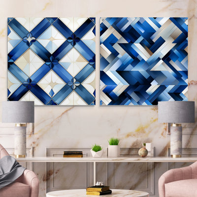 Crol - Abstract Geometric Acrylic Wall Art Glass Set Of 2