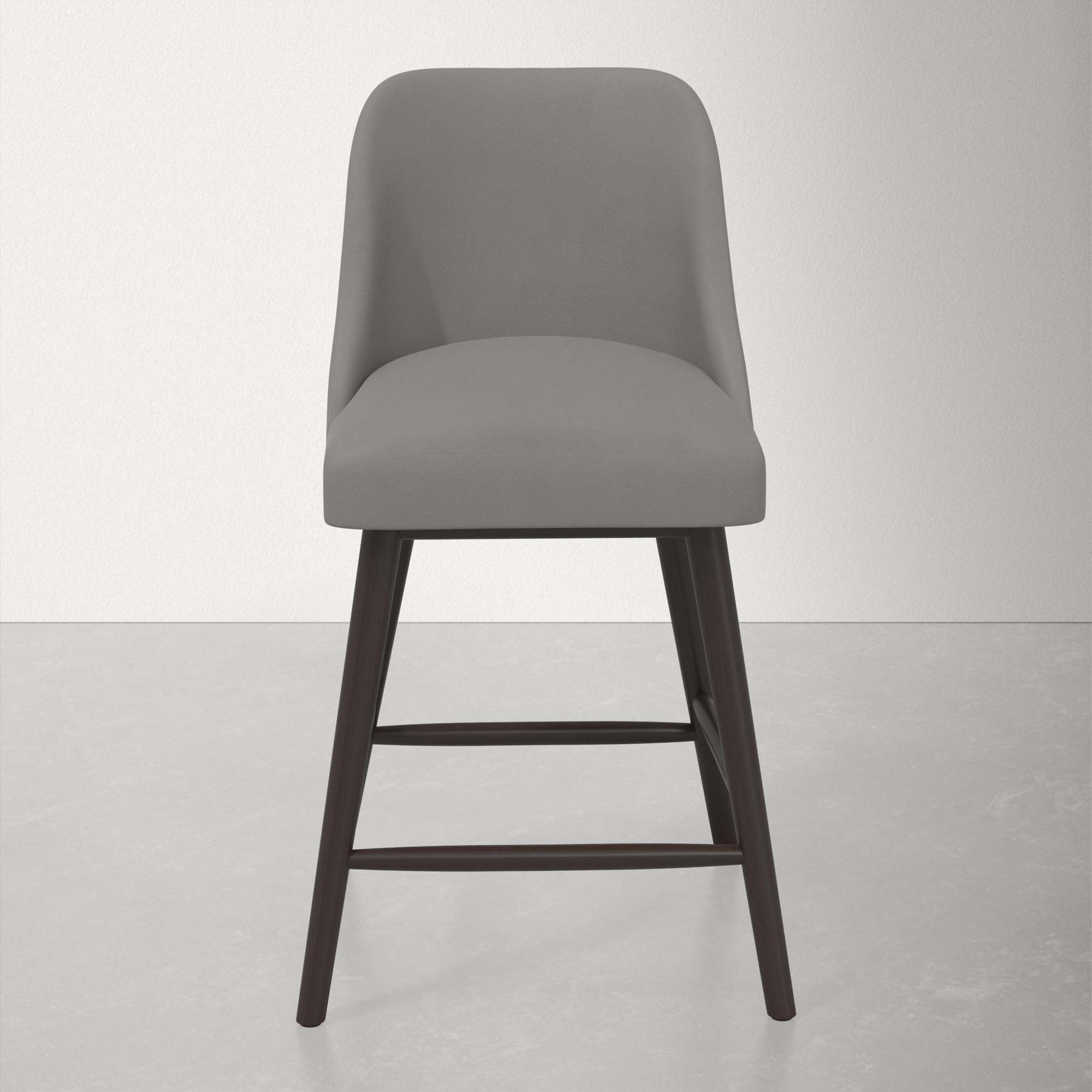 Gallie Stool, Classic Otter Performance Velvet, Counter Stool (27” Seat Height), Espresso