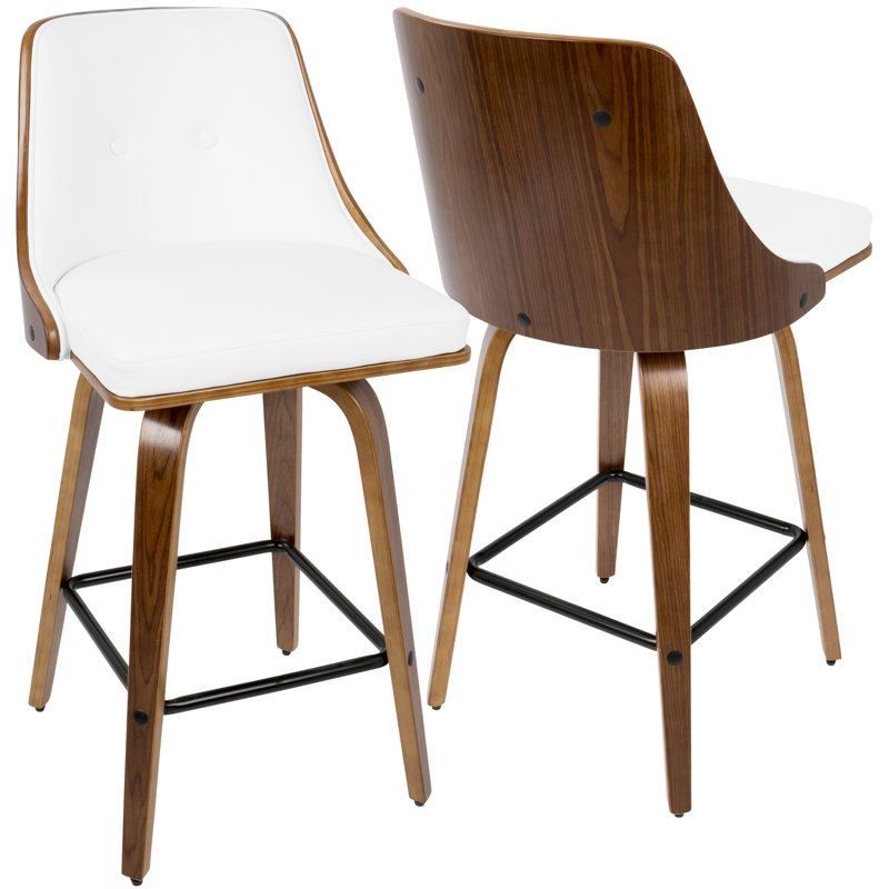Contemporary Counter Stool, Blanc