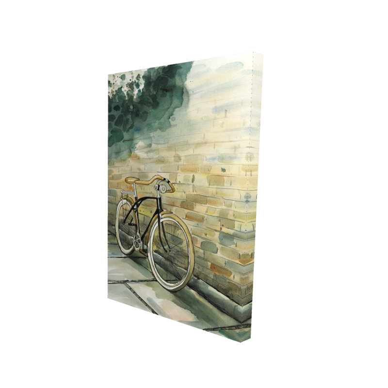 Vieille bicyclette urbaine - Toile de transport d'arbres pour la décoration intérieure, H 24 po x l 36 po