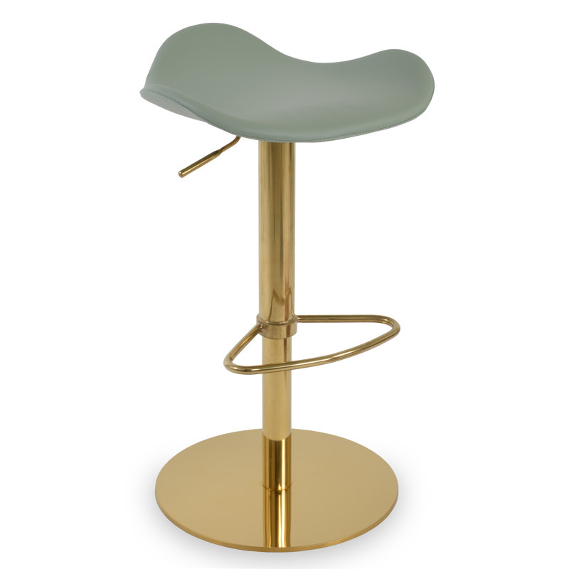 Tabouret de bar rotatif à hauteur réglable Falcon, Menthe, Or