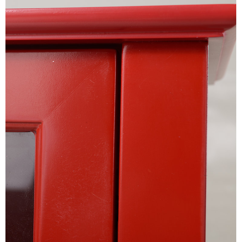 Solid Wood Accent Cabinet, Red
