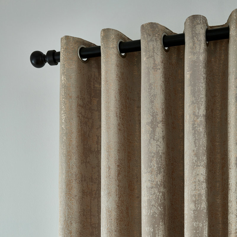Roma Eyelet Room Darkening Curtains, 228cm Width x 228cm Drop, Truffle