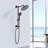 5-Setting Handheld Shower - Matte Black Wall Mounted 1.8 Gpm 3 Spray Patterns Adjustable Joint Dual Head Resists Corrosion & Discoloration Diverter Valve Hand Included Slide Bar