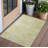 2' X 3' Gold Abstract Washable Non Skid Indoor Outdoor Area Rug