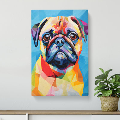 Pug Cubism - Wrapped Canvas