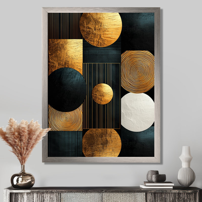 Frederick - Abstract Canvas Prints, 44" H x 34" W, Picture Framed, Silver