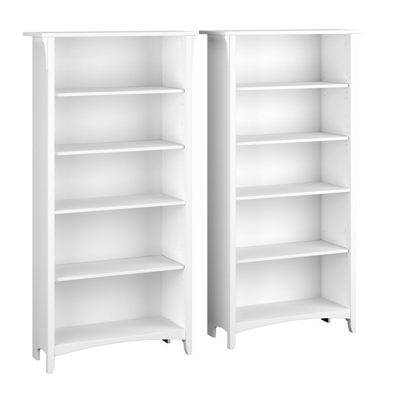 Ensemble de 2 grandes bibliothèques Khadesha, Blanc pur