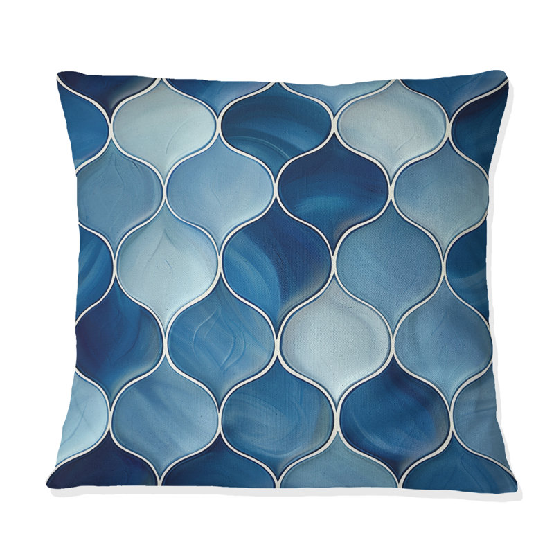 Coussin moderne bleu Ogee Patten VI - bleu, H 16 po x l 16 po