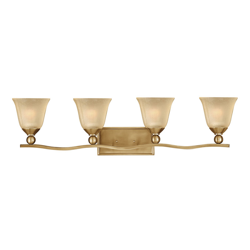 Bolla 4-Light Vanity Light, Olde Bronze, Clear Seedy Glass, Incandescent