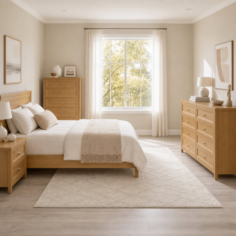 Acero 8 Drawers Dresser, Honey Oak