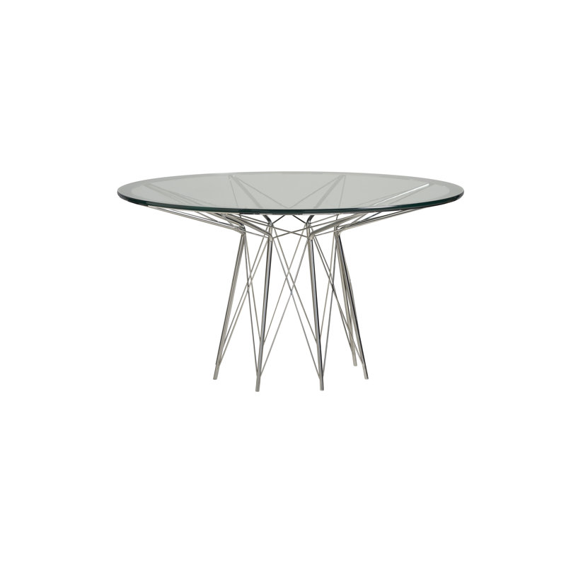Axel 54" White Glass Top Transitional Dining Table