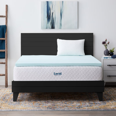 Surmatelas en mousse viscoélastique imprégnée de gel et d'aloès de 2 po Lucid