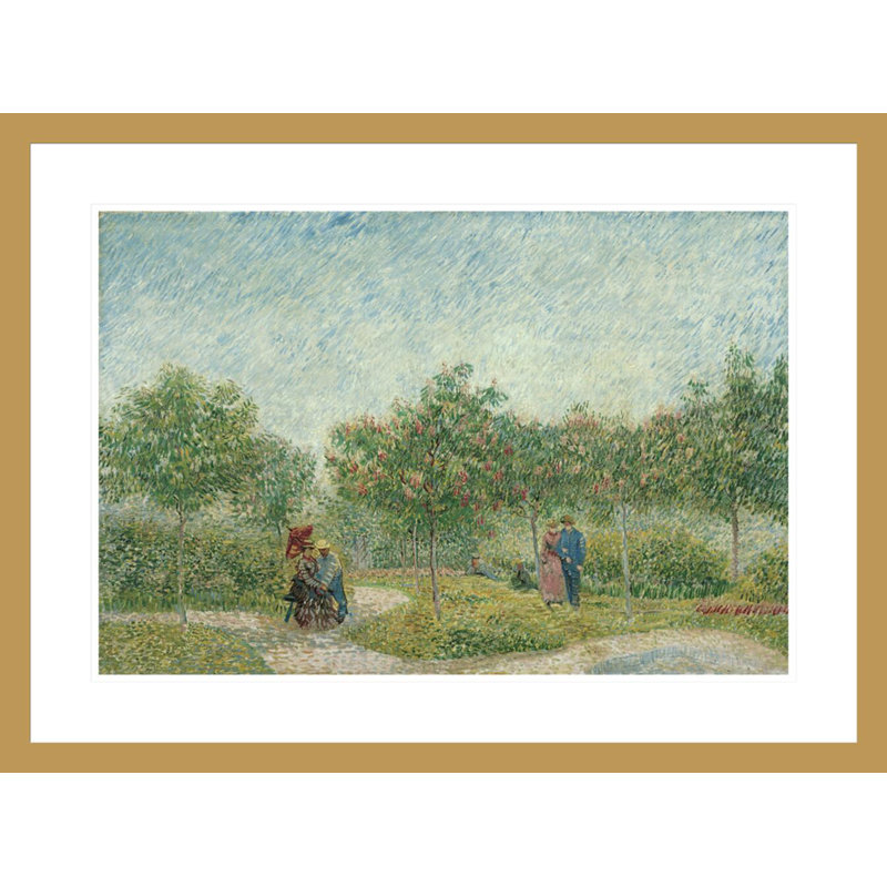 «Garden with Courting Couples: Square Saint-Pierre» par Vincent van Gogh, impression giclée encadrée, H 21,94 po x l 29,5 po