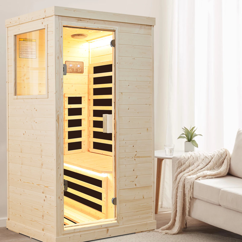 Sauna infrarouge lointain pour une personne avec panneau de commande intelligent